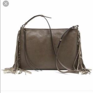 Banana Republic Fringe Crossbody Gray/Taupe